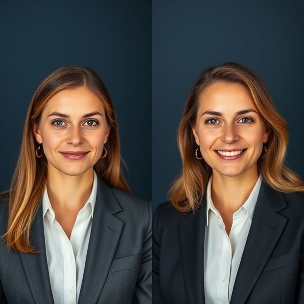 Portret dublu al partenerilor AdvisoryFusion într-un studio cu tonuri calde indigo